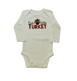 Cute Little Turkey Glitter Long Sleeve