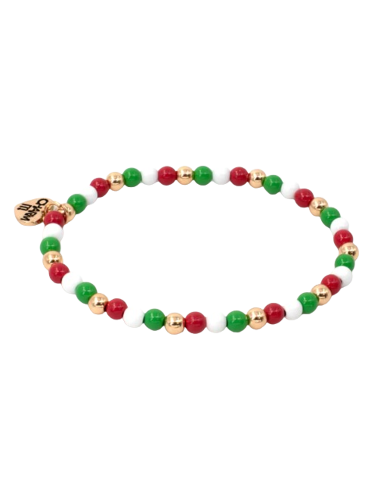 4mm Gold Christmas Stretch Bead Bracelet