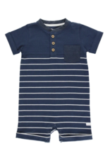 Navy & Gray Stripe Henley Romper