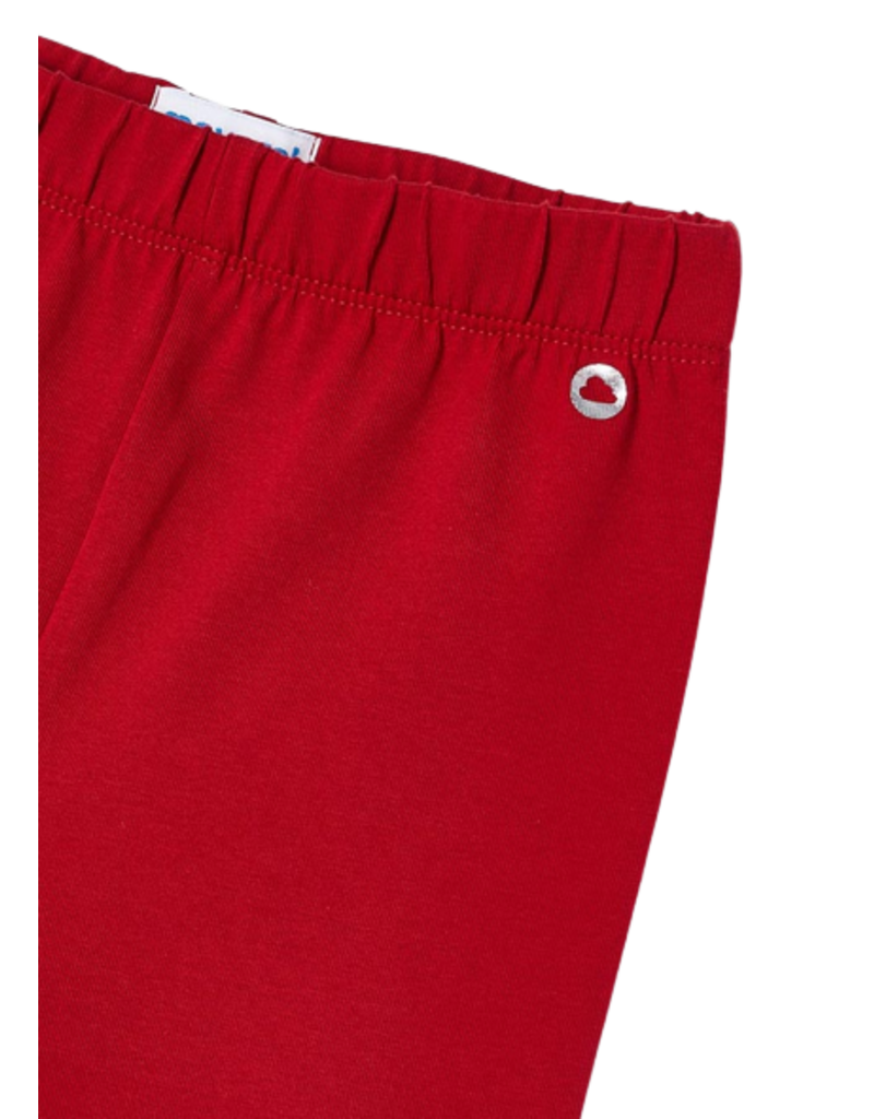 Red Elastane Basic Legging