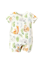 PatPat Baby Boy/Girl Cotton Short-Sleeve Allover Romper White
