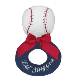 Bearington Collection Lil' Slugger Baseball Ring Rattle
