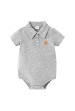 PatPat Gray Polo Onesie with Bear