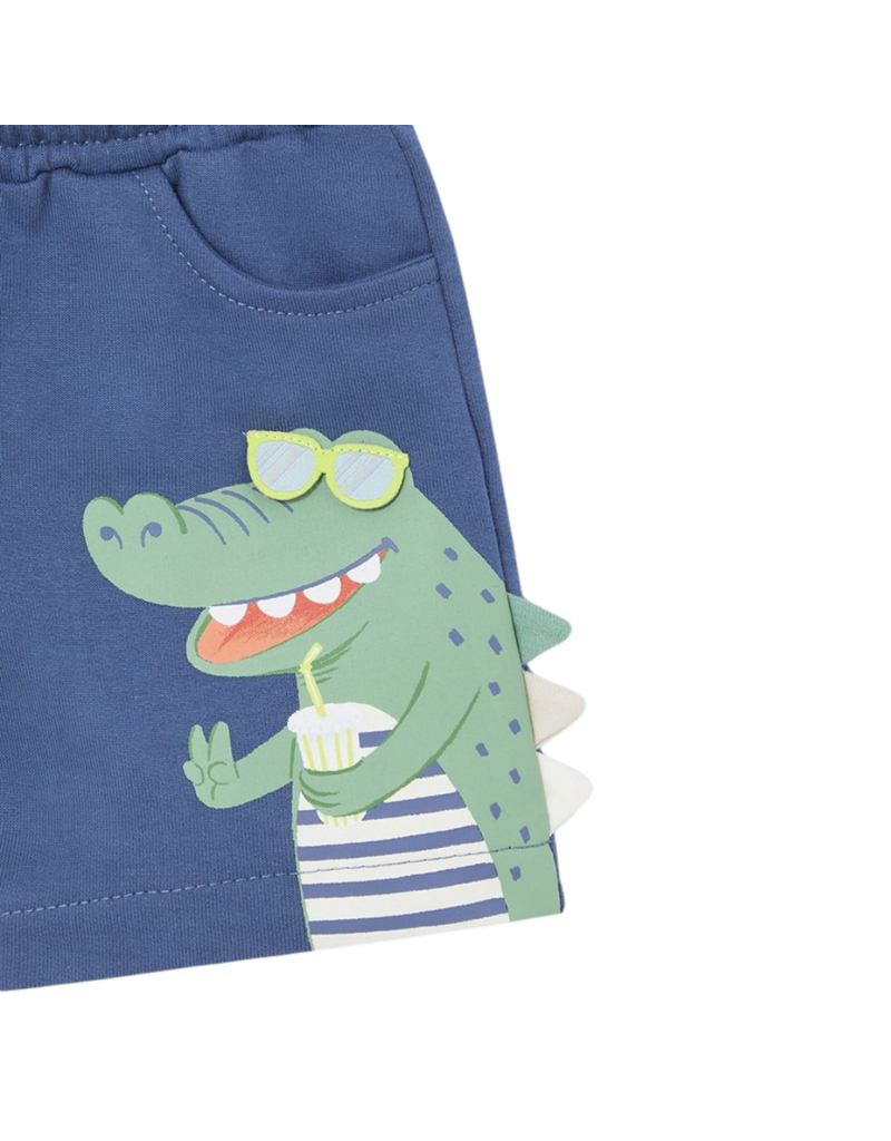 Infant Indigo Alligator Knit Shorts