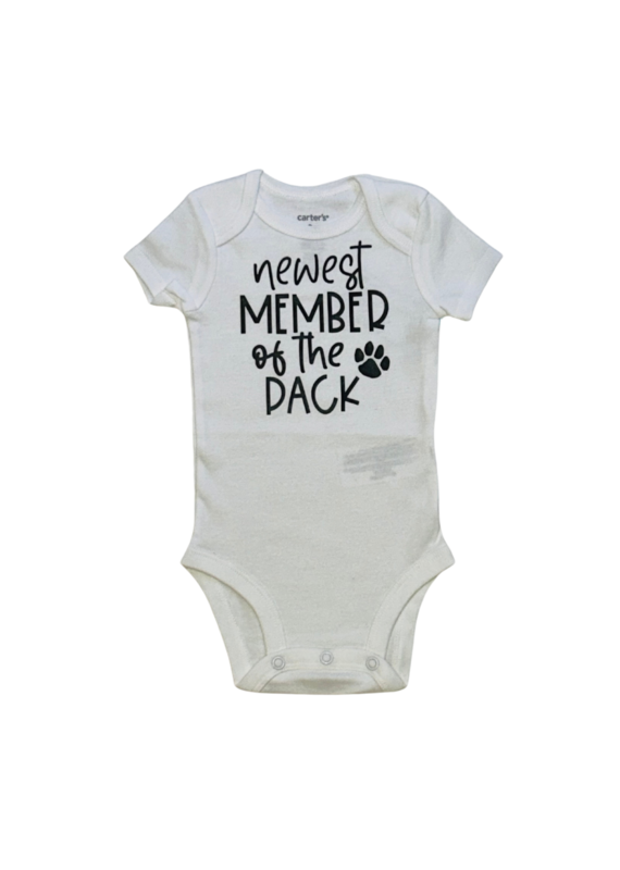 Tracy's Treasures Newest Member of the Pack Onesie