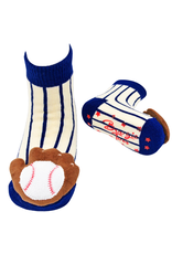 Baseball Striped Rattle Socks 0-12m