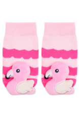 Liventi Pink Flamingo Rattle Socks 0-12m
