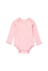 Pink Knit Ruffle Long Sleeve Onesie