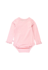 Pink Knit Ruffle Long Sleeve Onesie
