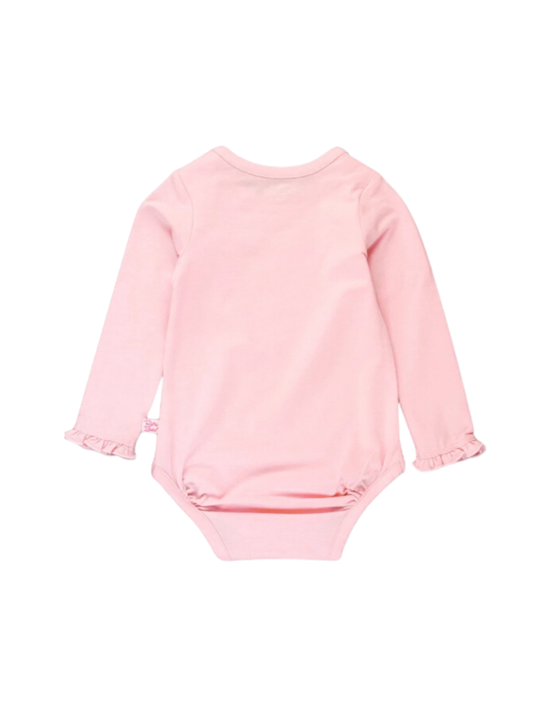 Pink Knit Ruffle Long Sleeve Onesie