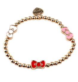 CHARM IT! Gold Hello Kitty Bow Stretch Bead Bracelet