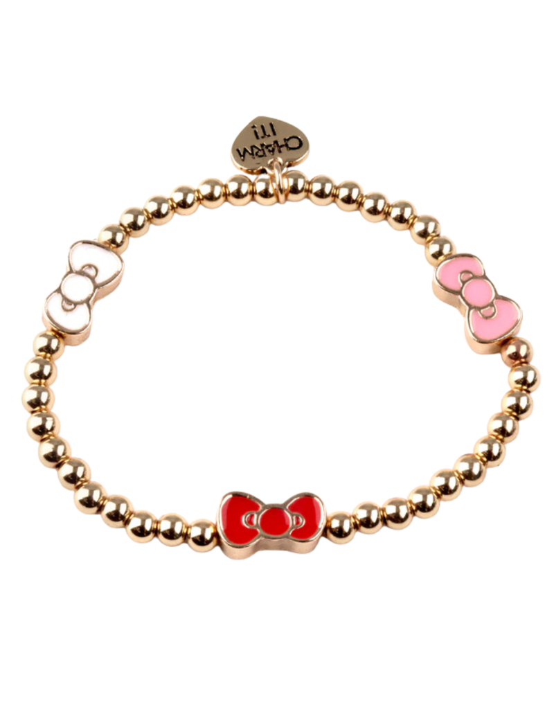CHARM IT! Gold Hello Kitty Bow Stretch Bead Bracelet