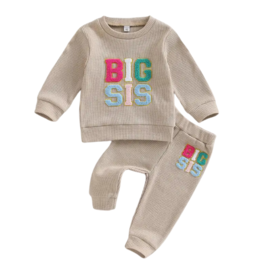 Little Trendy Big Sis Sweatshirt Pant 2 Piece Set