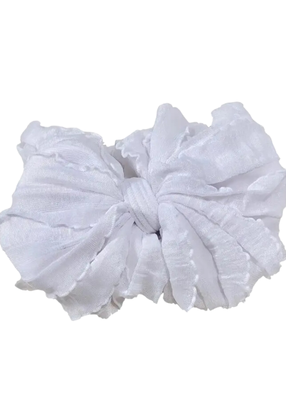 rockin royalty White Ruffled Headband