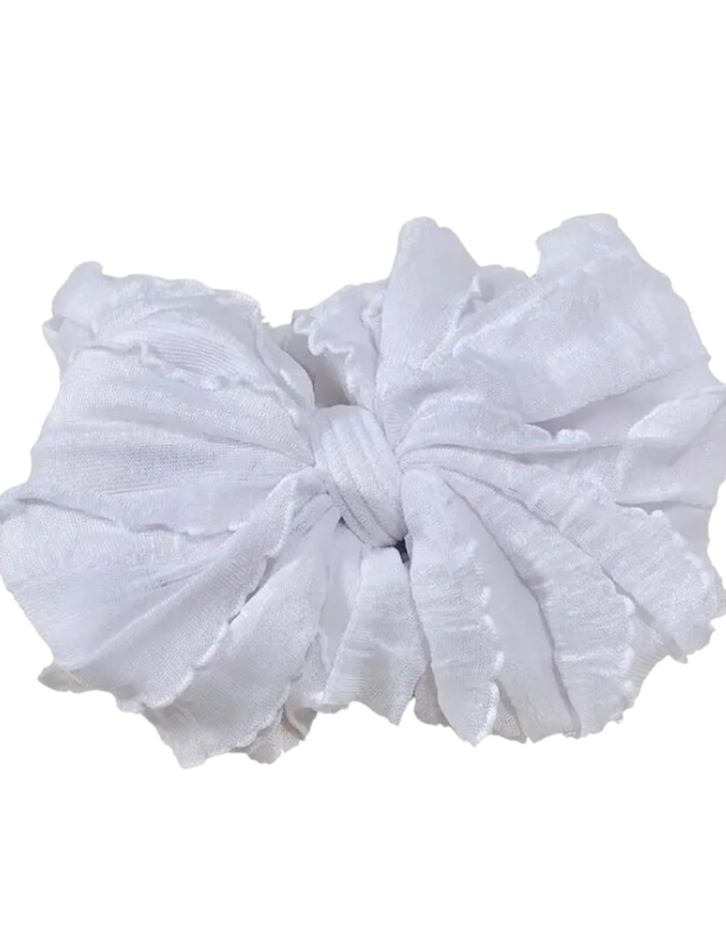 rockin royalty White Ruffled Headband