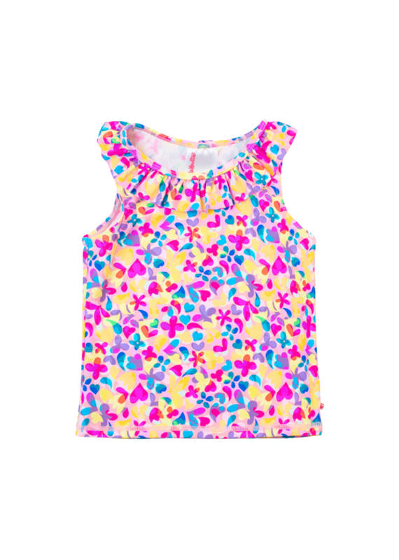 RuffleButts + RuggedButts Vibrant Neon Active Ruffle Tank Top