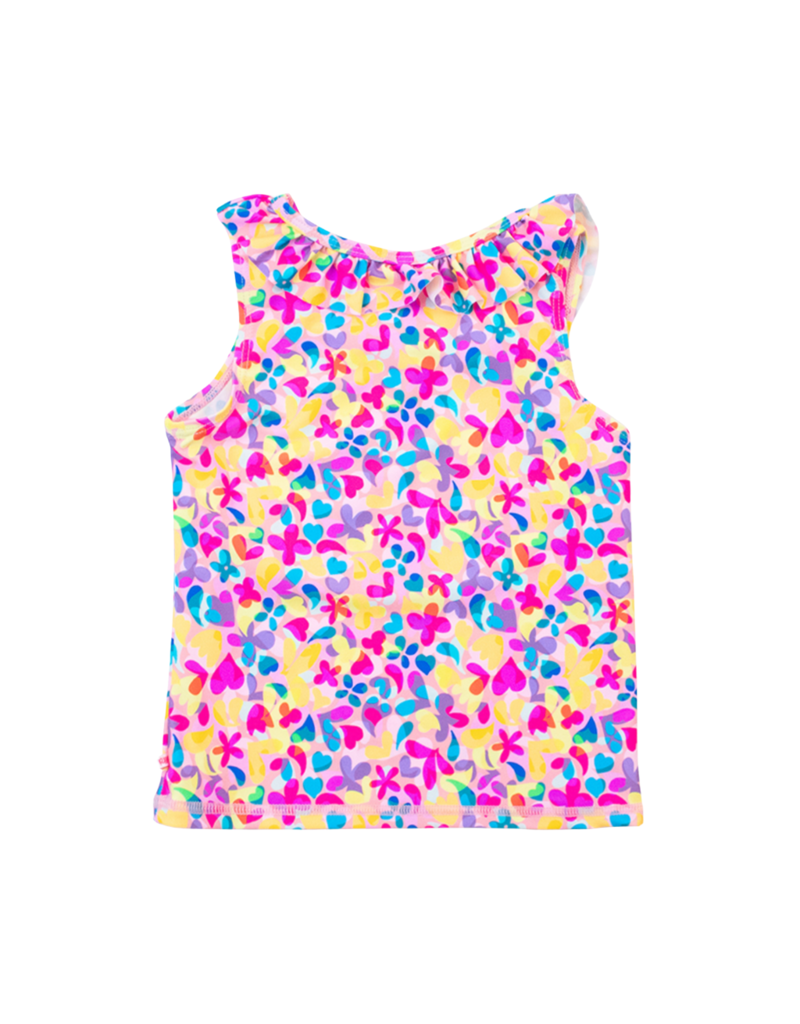 RuffleButts + RuggedButts Vibrant Neon Active Ruffle Tank Top