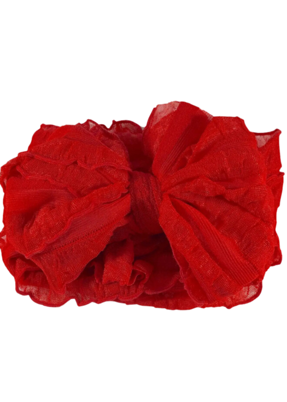 rockin royalty Bright Red Ruffled Headband