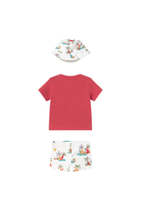 Grapefruit Toucan Swimsuit Set with Hat