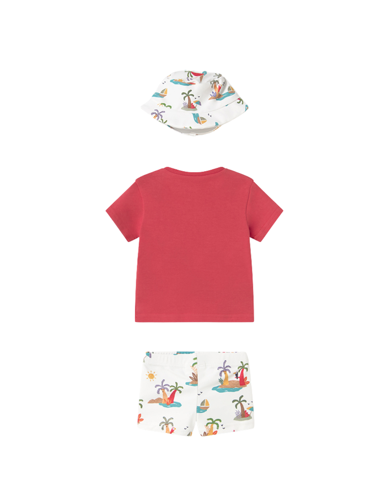Grapefruit Toucan Swimsuit Set with Hat