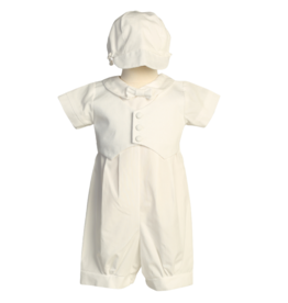 Tyler Cotton Romper with Pique Vest