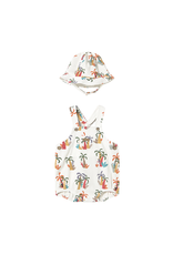 Printed Romper with Hat