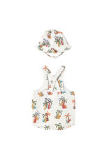 Printed Romper with Hat