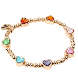 CHARM IT! Gold Sparkle Heart Stretch Bead Bracelet