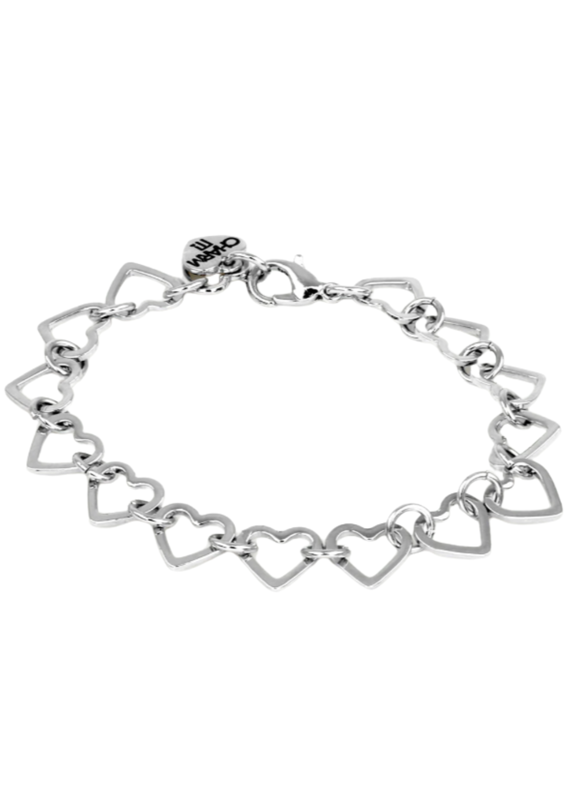 High Intencity Corporation CHARM IT! CHARM IT! Silver Heart Chain Bracelet