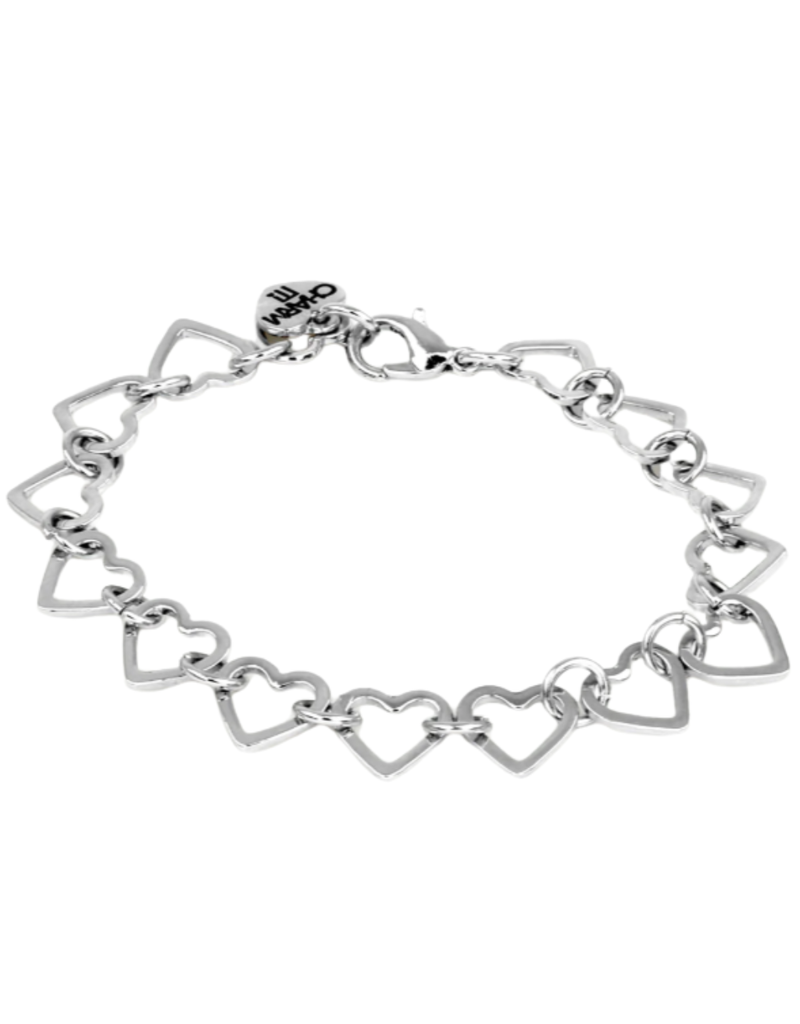 High Intencity Corporation CHARM IT! CHARM IT! Silver Heart Chain Bracelet