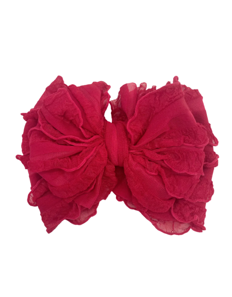 rockin royalty Cranberry Ruffled Headband
