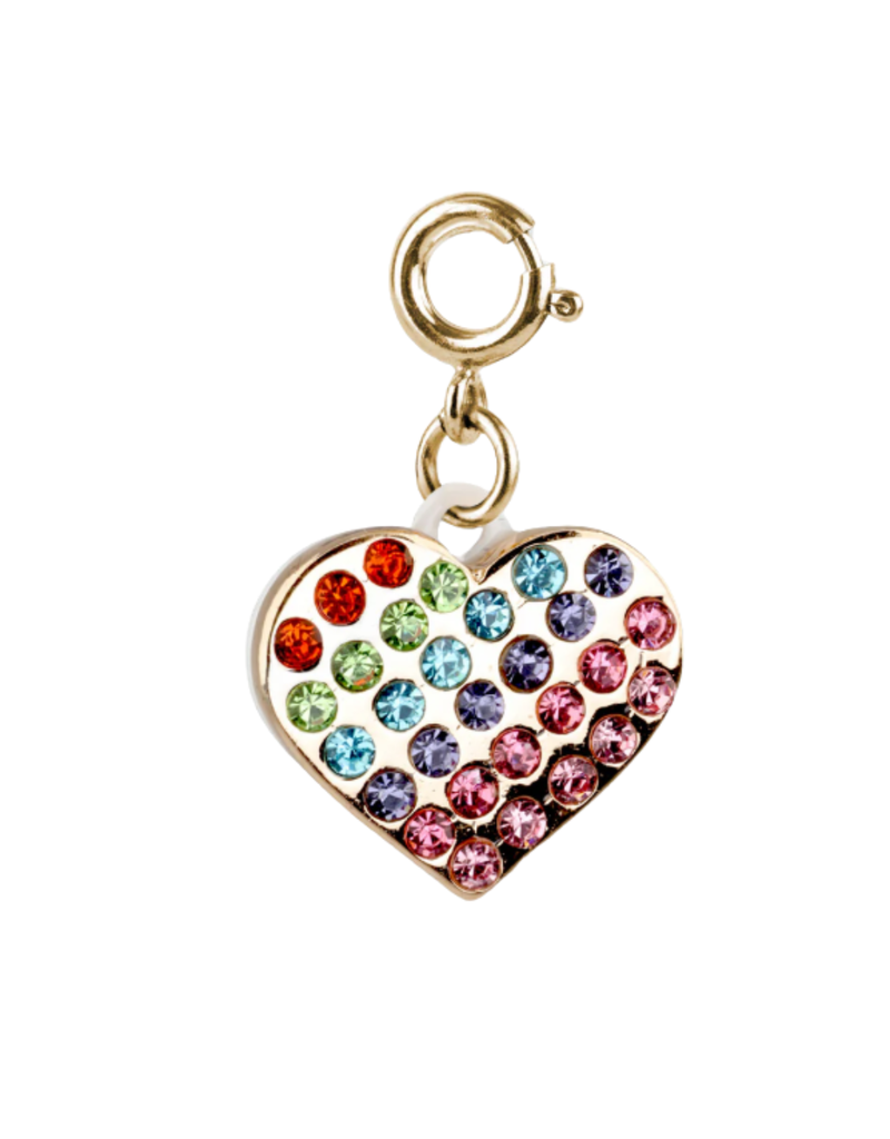 CHARM IT! Gold Rainbow Sparkle Heart Charm
