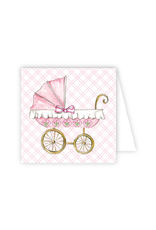 RosanneBeck Pink Baby Carriage Card