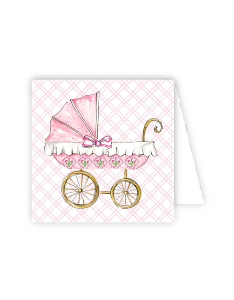 RosanneBeck Pink Baby Carriage Card