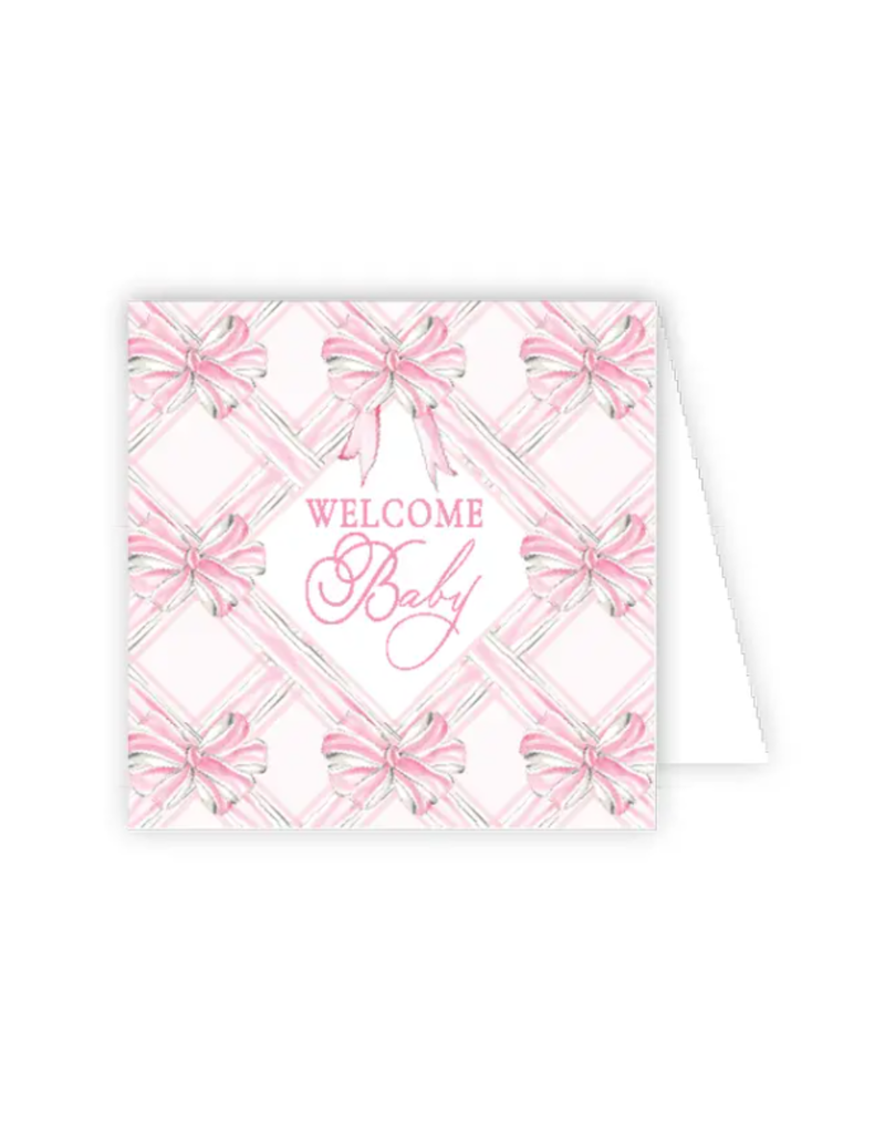RosanneBeck Welcome Baby Pink Bows Card