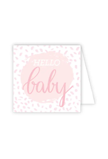 Hello Baby Pink Confetti Card
