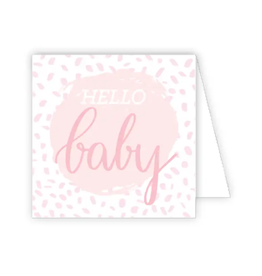 Hello Baby Pink Confetti Card