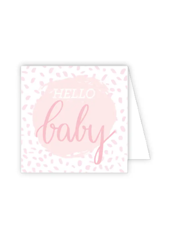 Hello Baby Pink Confetti Card