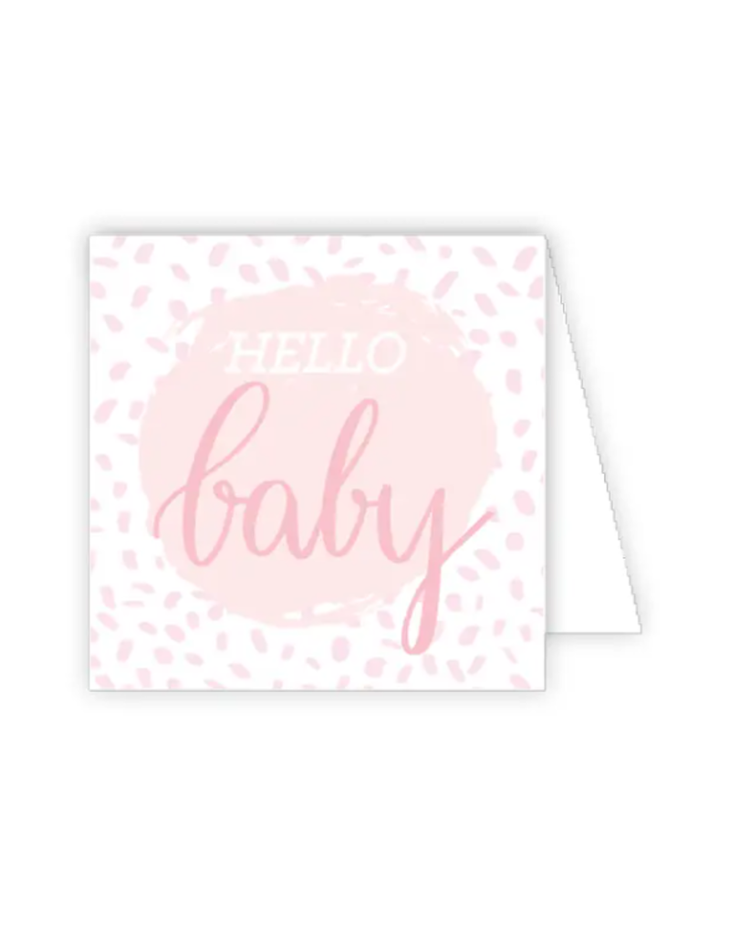 Hello Baby Pink Confetti Card