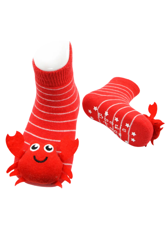 Liventi Red Crabby Crab Rattle Sock 0-12m