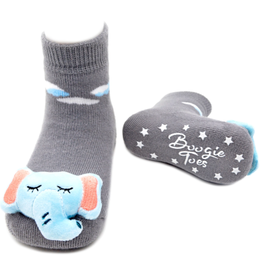 Liventi Sleepy Elephant Rattle Socks 0-12m