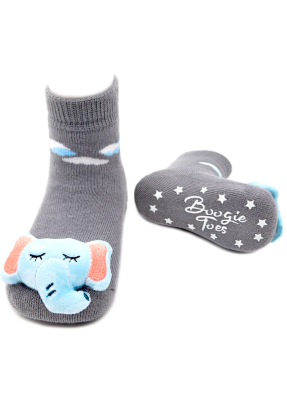 Liventi Sleepy Elephant Rattle Socks 0-12m