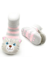 Liventi Gray  Cat Rattle Socks 0-12m