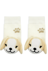 Beige Puppy Rattle Socks 0-12m