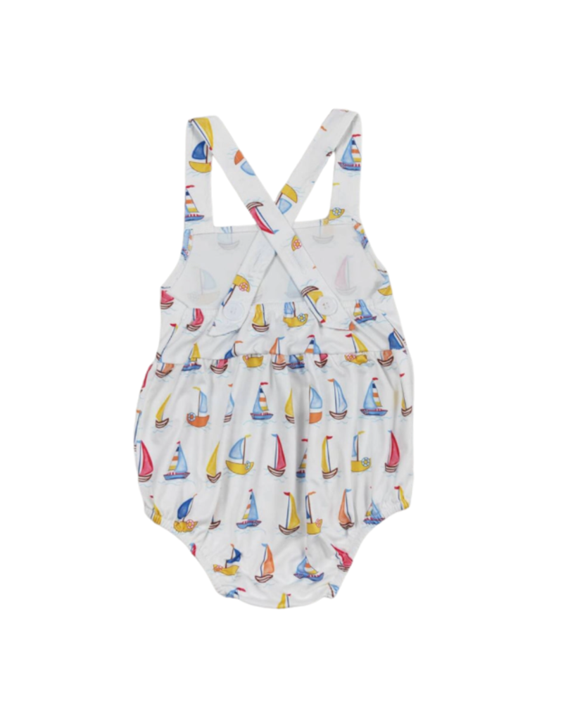 Aier Blue Stripe Sail Boat Romper