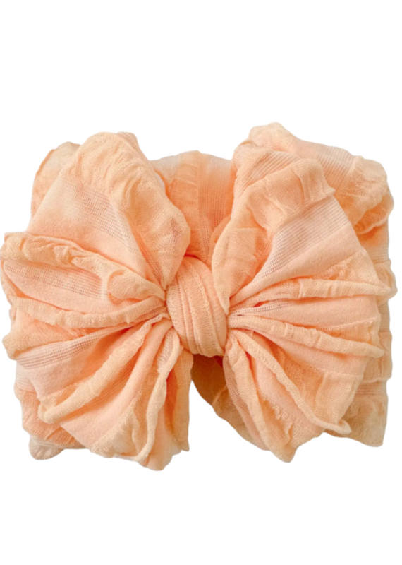 rockin royalty Peach Ruffled Headband