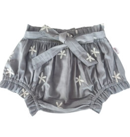 Yo Baby Floral Embroidery Grey Color Diaper Cover with Belt