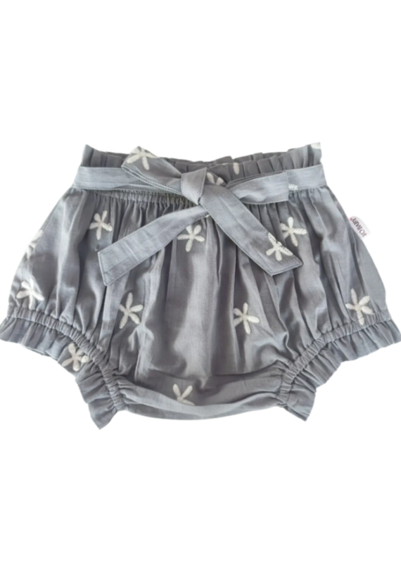 Yo Baby Floral Embroidery Grey Color Diaper Cover with Belt