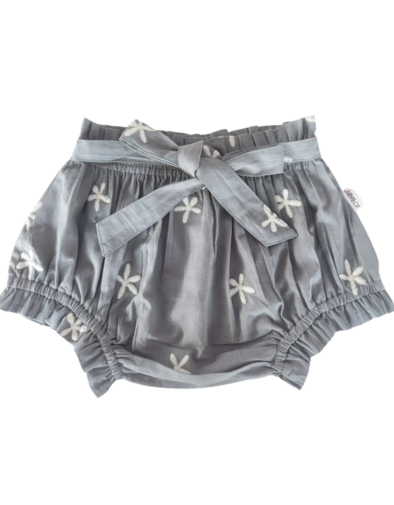 Yo Baby Floral Embroidery Grey Color Diaper Cover with Belt