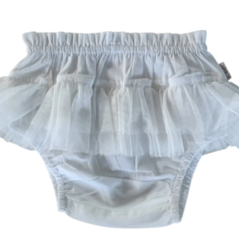 White Tulle Ruffles Diaper Cover